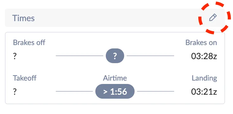 Set missing or incorrect flight times