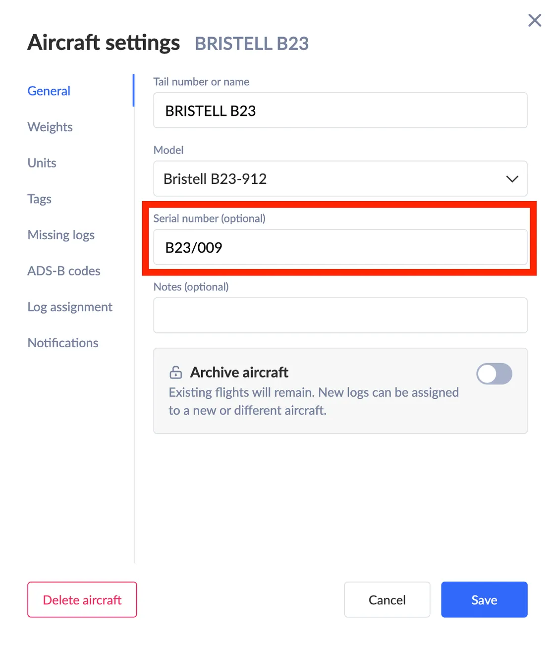 Serial Number Support